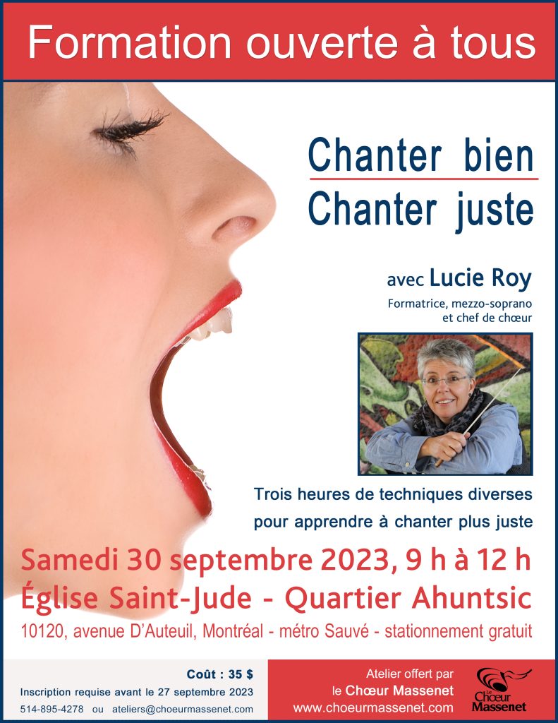 Formation : Chanter bien, chanter juste - Montréal avec Lucie Roy